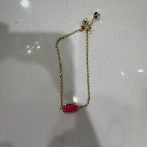 Kendra Scott Gold Bracelet with Pink Stone- From Color Bar